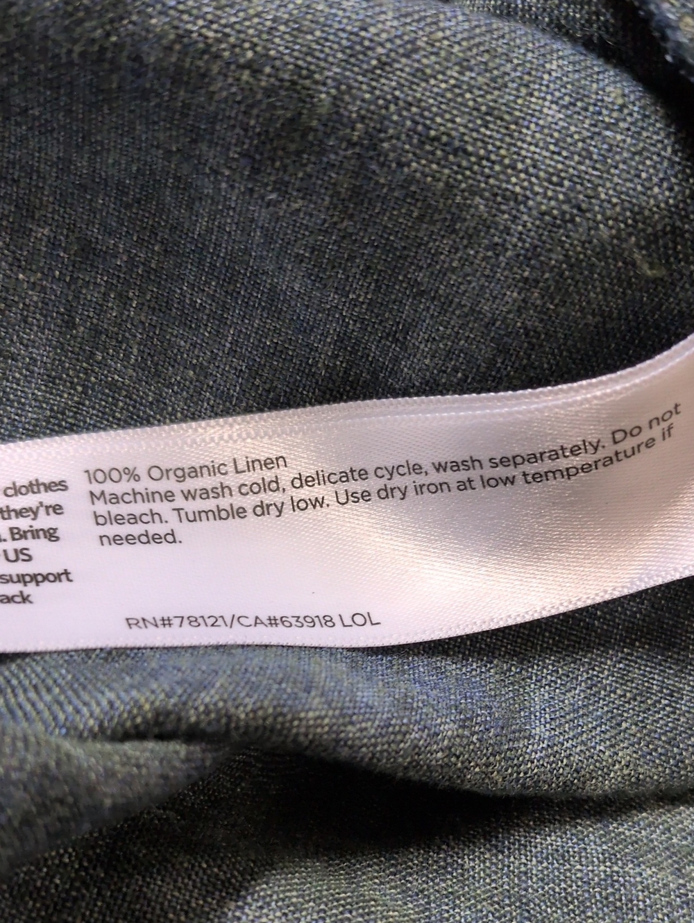 Eileen Fisher Washed Organic Linen Delave Classic Collar Shirt L - Picture 15 of 16